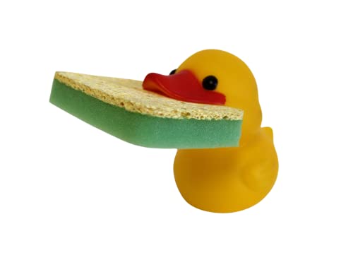 Fun Animal Shape Kitchen Sponge Holder (Yellow Duck)