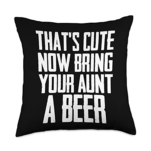 Funny Aunty Beer Throw Pillow