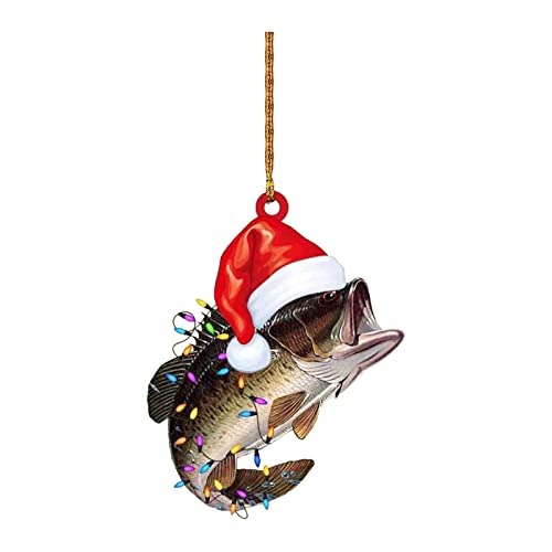Funny Fish Flat Printed Acrylic Christmas Ornaments