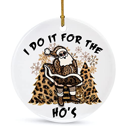 Funny Santa Ceramic Christmas Ornament