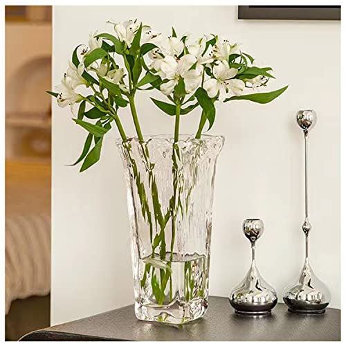 Funsoba Clear Glass Vase - Elegant Floral Centerpiece