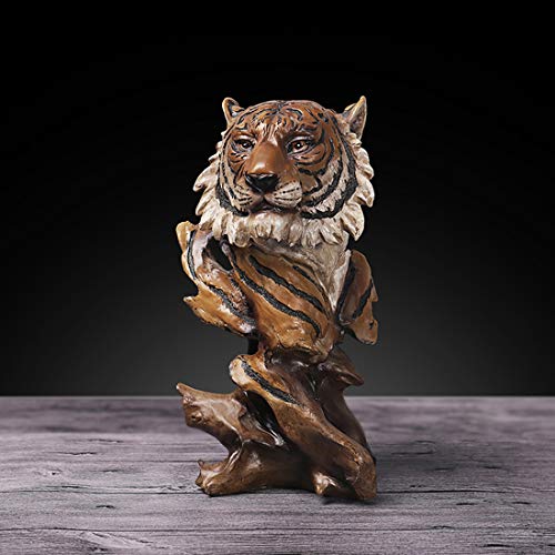 FUNSXBUG 10.8 Inch Resin Tiger Statue Sculpture Animal Collectible Figurine Gift Idea Home Desktop Decoration