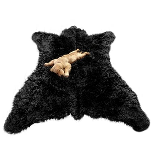 Fur Accents Faux Bear Skin Rug Faux Fur (5'x8', Black Bear)