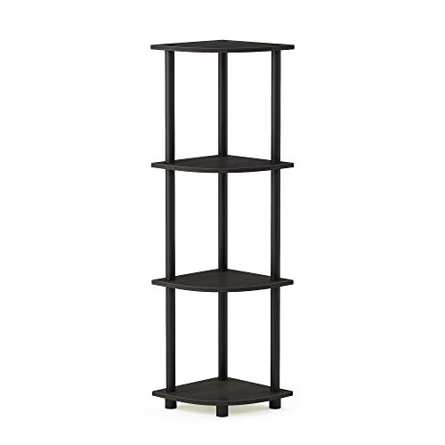 Furinno 4-Tier Corner Shelf, Espresso/Black