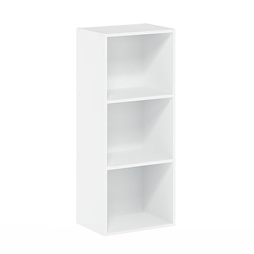 Furinno Luder Bookcase Storage, 3-Tier, White