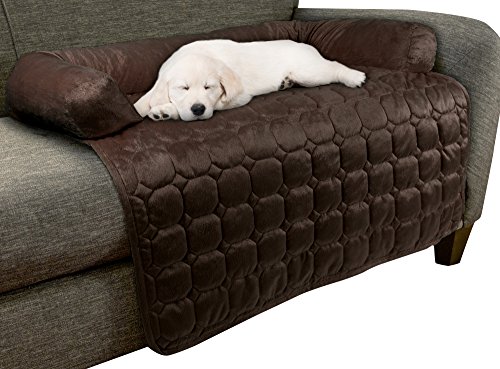 Furniture Protector Pet Cover for Dogs and Cats with Shredded Memory Foam filled 3-Sided Bolster Soft Plush Fabric by PETMAKER
