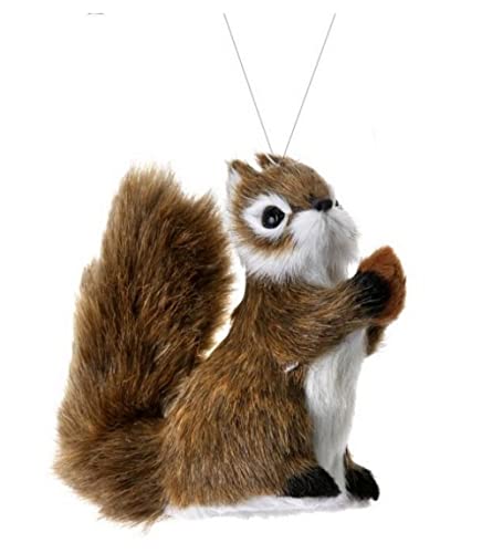 Furry Brown Squirrel Ornament
