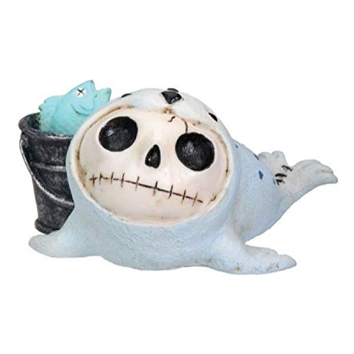 Furrybones Rollie Signature Skeleton in Seal Costume with Fish Bucket