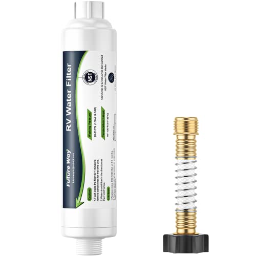 Future Way RV Water Filter with Flexible Hose Protector