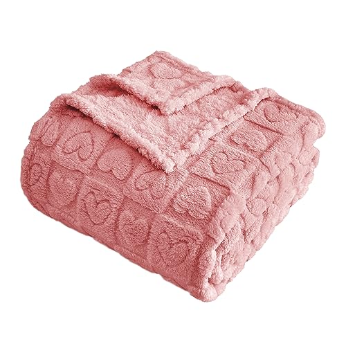 FY FIBER HOUSE Throw Blankets with Heart Checkered