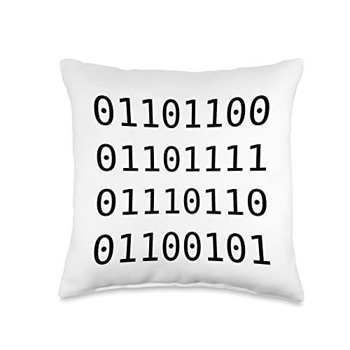 GalaxyTees Binary Code Binary Love Computer, Engineering or Technology Geek Throw Pillow, 16x16, Multicolor