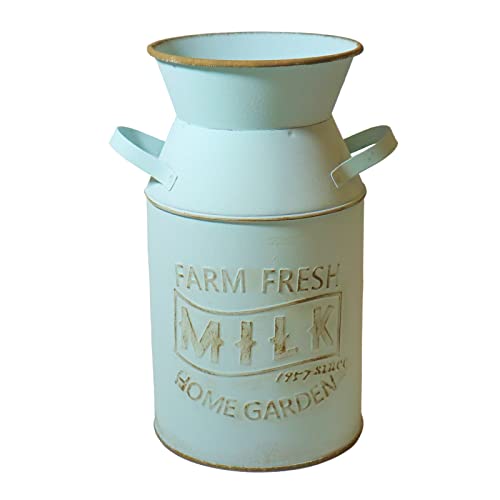 Galvanized Milk Can Antique Vase