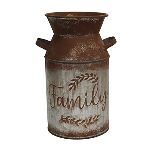 Galvanized Milk Can with Greetings