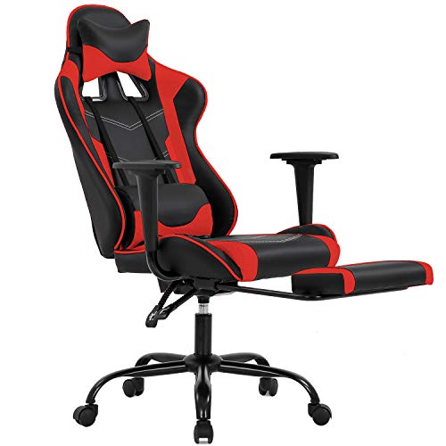 Gaming Chair with Footrest and Ergonomic Design