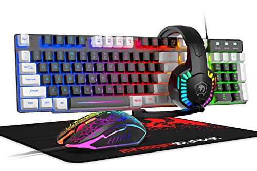 Gaming Keyboard and Mouse Set with Headset