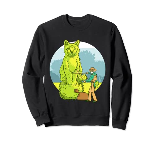 Gardener Cuts Cats Garden Sculpture Sweatshirt