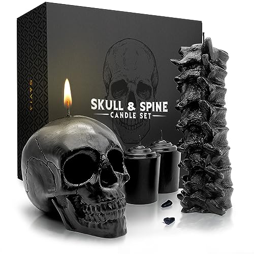 GAVIA Black Skull Candle - Gothic Home Decor
