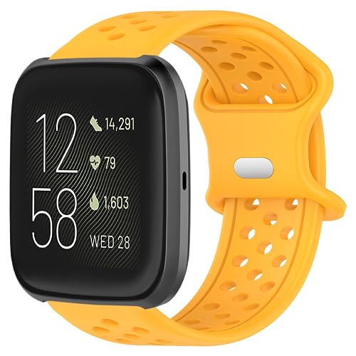 Geageaus Silicone Sport Strap Replacement for Fitbit Versa Smartwatches