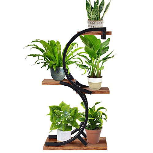 GEEBOBO Indoor Plant Stand, 3 Tier Metal Flower Shelf
