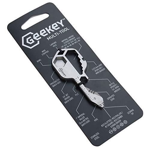 Geekey Multi-tool | Stainless Steel Key Shaped Pocket Tool