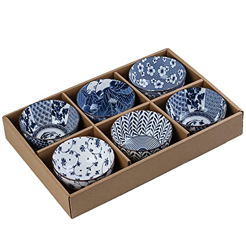 Gegong Ceramic Bowls, Japanese Style - 6 Pack