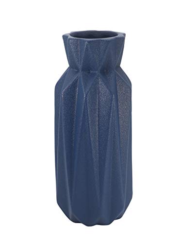 Gemseek 8 Inch Navy Blue Ceramic Flower Vase
