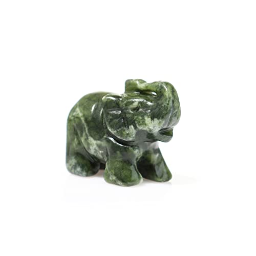 Gemstone Elephant Figurines - Small Crystal Animal Statues for Home Decor