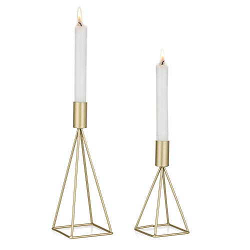 Geometric Wire Candle Holders Set