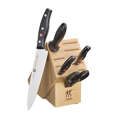 German Knife Set with Block, Razor-Sharp, Made in Company-Owned German Factory with Special Formula Steel perfected for almost 300 Years, Dishwasher Safe