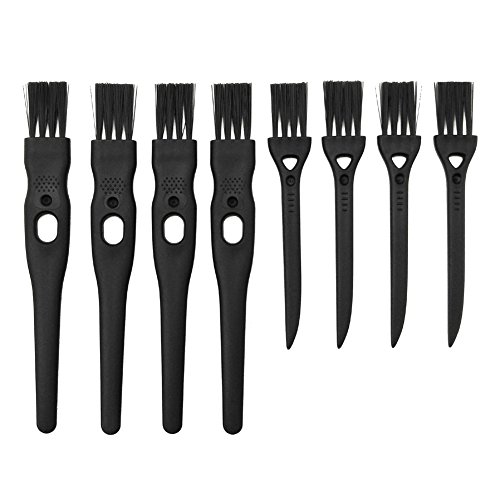 GFDesign Electric Shaver Cleaning Brushes Razor Cleaner Set Nylon Bristles PP Handle - Set of 8 (Black)