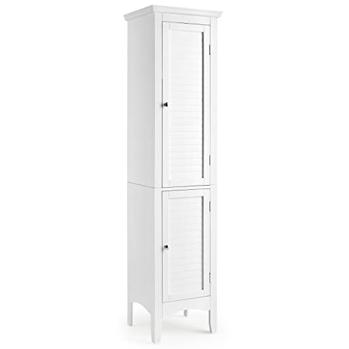 Giantex Bathroom Tall Storage Cabinet - Narrow Freestanding Floor Cabinet