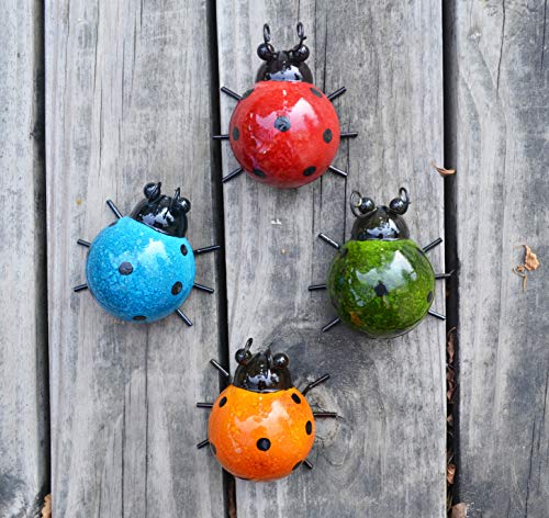 GIFTME 5 Ladybugs Outdoor Wall Sculptures