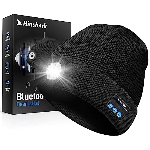 Gifts for Men, Stocking Stuffers for Men, LED Bluetooth Beanie Hat, Christmas Gifts for Men, Mens Gifts for Dad, Husband, Boyfriend, Grandpa, Cool Gadgets for Him, White Elephant Gifts for Adults