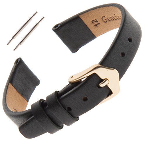 Gilden Ladies Black Leather Watch Band F60-0112