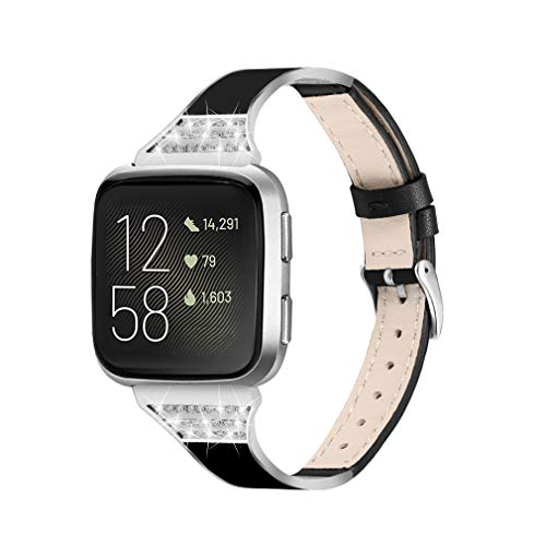 Gimartuk Bling Leather Strap for Fitbit Versa