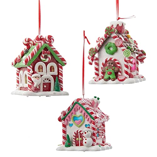 Gingerbread LED Candy House Ornament Set