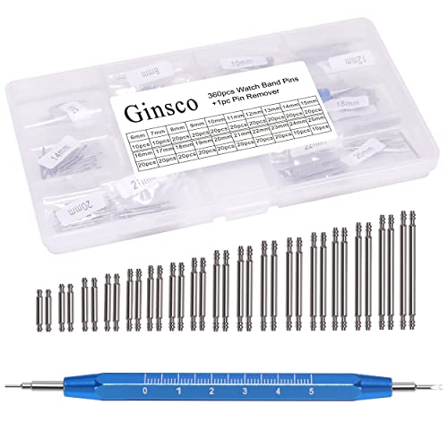 Ginsco Stainless Steel Watch Band Spring Bars Link Pins Kit