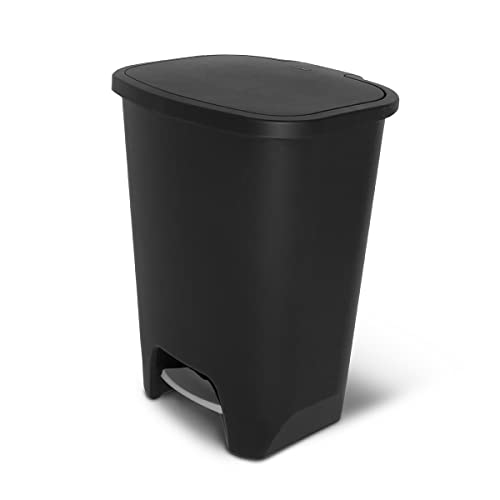 Glad 20 Gallon Trash Can - Large Capacity Waste Bin with Odor Protection and Foot Pedal