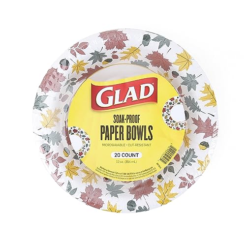 Glad Disposable Paper Bowls with Falling Foliage Design