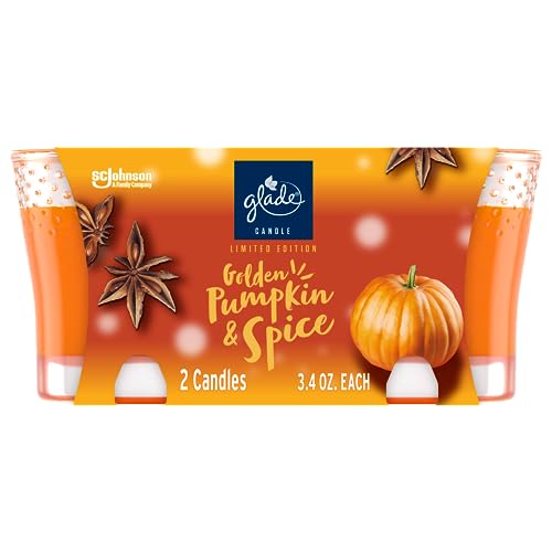 Glade Golden Pumpkin & Spice Candle, 3.4 oz, 2 Count