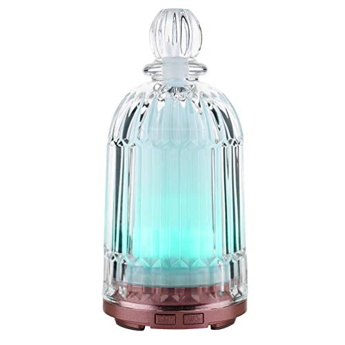 Glass Aromatherapy Essential Oil Diffuser 120 Ml Aroma Diffusers Cool Mist Humidifier Ultrasonic With 7 Led Light Auto Shut Off For Home Office Yoga Spa Copper Bottom 41ep5rF9F8L 