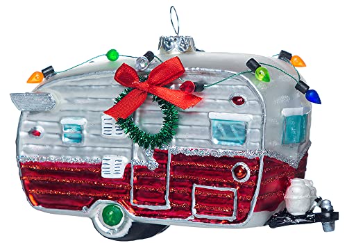 Glass Camper Ornament for Christmas Tree Decorations
