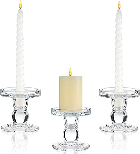 Glass Candle Holder Set - Decorative Unity Candle Holder for Events