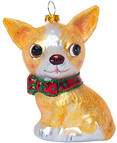 Glass Chihuahua Christmas Ornament