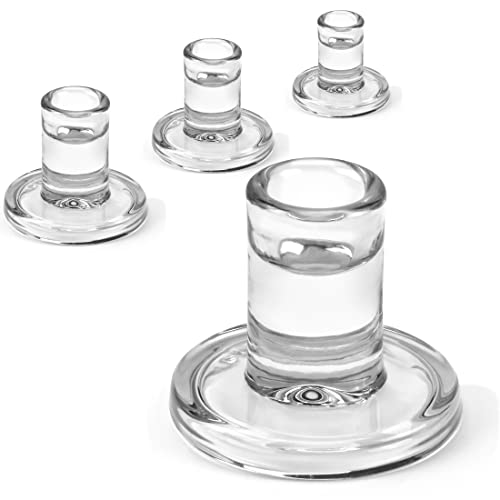 Glass Crystal Candlestick Holders for Dining Table Centerpiece