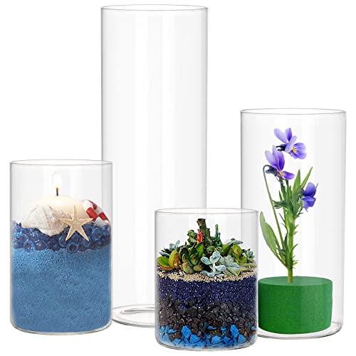Glass Cylinder Vase Set for Home or Wedding Centerpiece Decorations