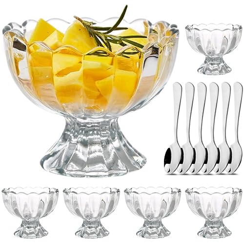 Glass Dessert Cups with Spoons