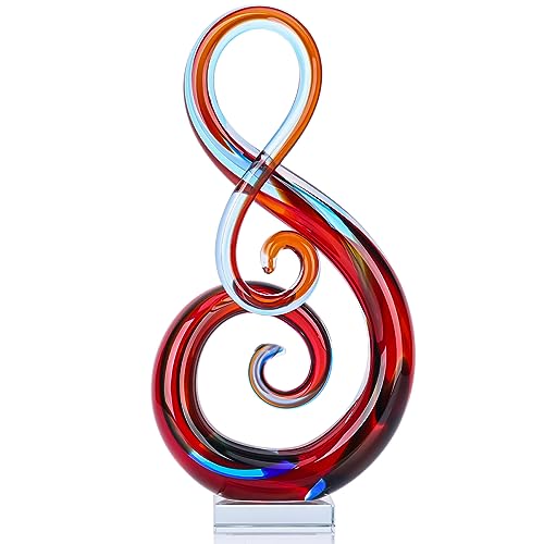 Glass Knot Red Hand Blown Art Sculpture