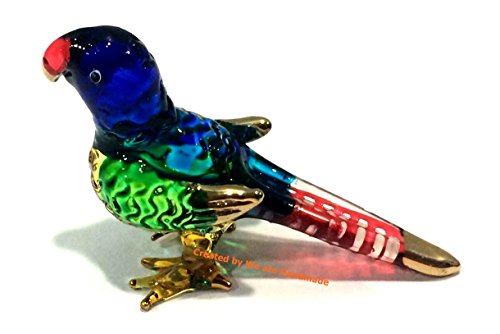 Glass Parrot Art Glass Blown Bird Figurine Collectible Ornament