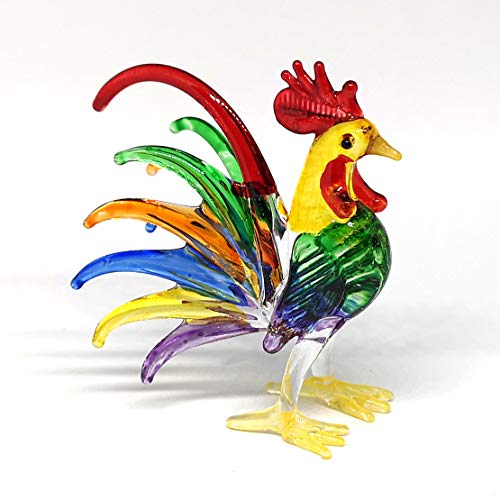 Glass Rooster Chicken Figurine